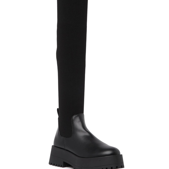 Steve Madden- Scoop Over-the-Knee Knit Lug Sole Boot (NWT) - Picture 10 of 16